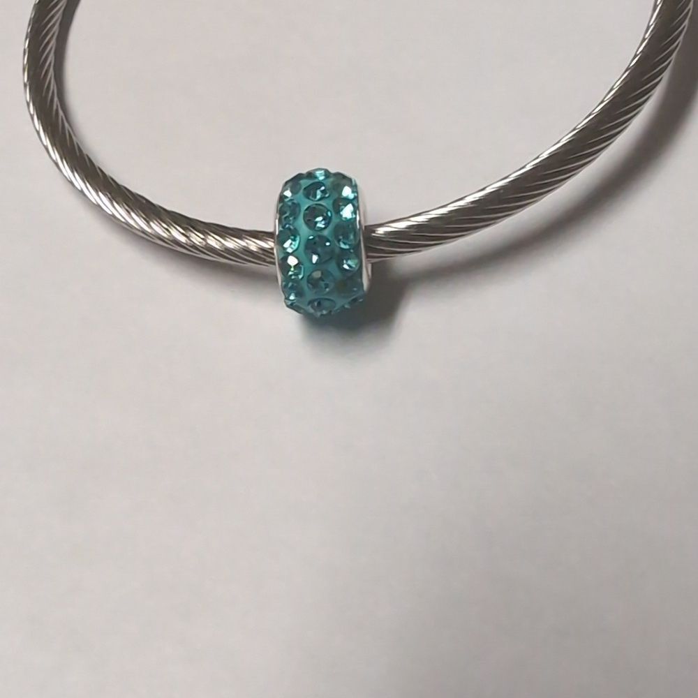 Blue Rhinestones Charm for Pandora Style‎ Bracelet